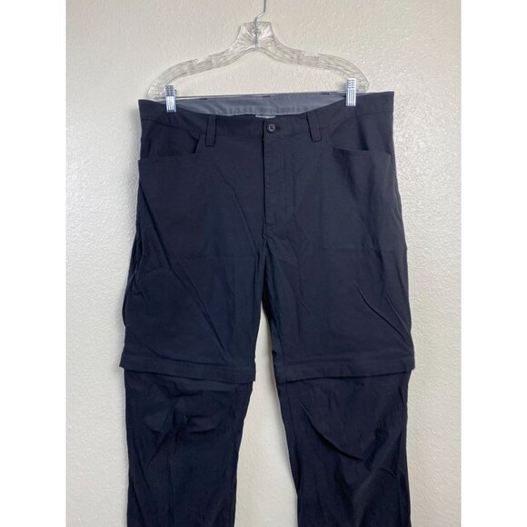 Eddie Bauer Convertible Cargo Black Pants Mens 40x34 Black Nylon Stretch Outdoor - Picture 13 of 14